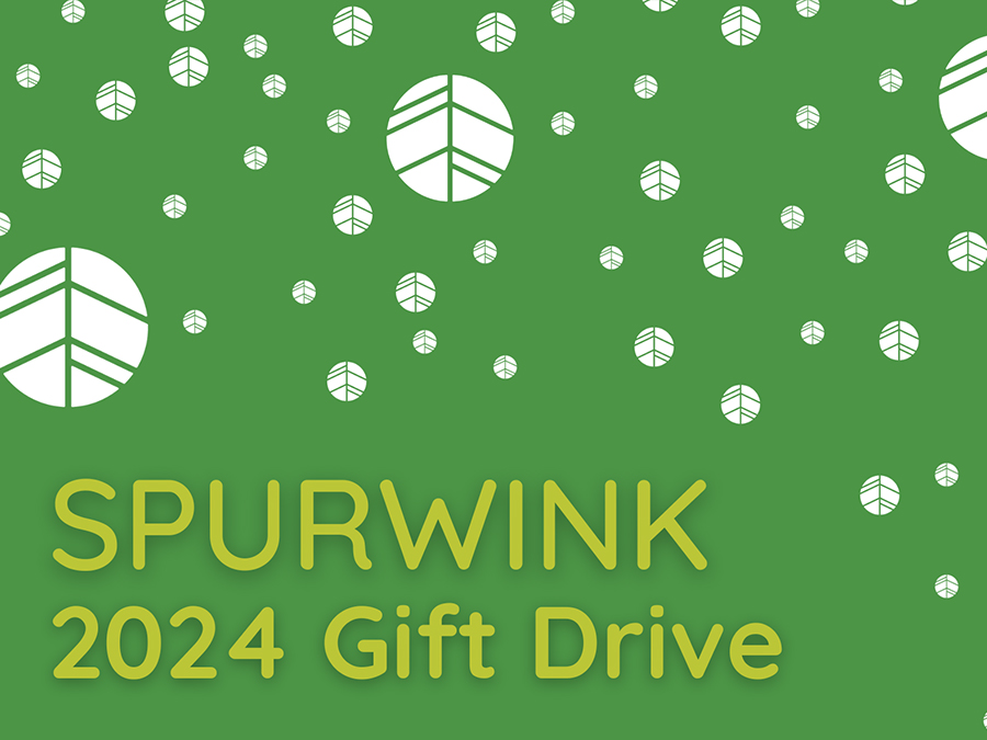 Green graphic that reads 'Spurwink 2024 Gift Drive'