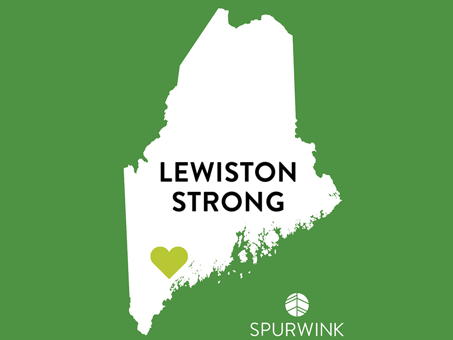 State of Maine with a heart where Lewiston is