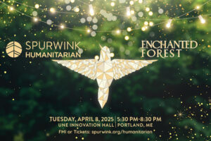 Image of bird with wording: Spurwink Humanitarian Enchanted Forest