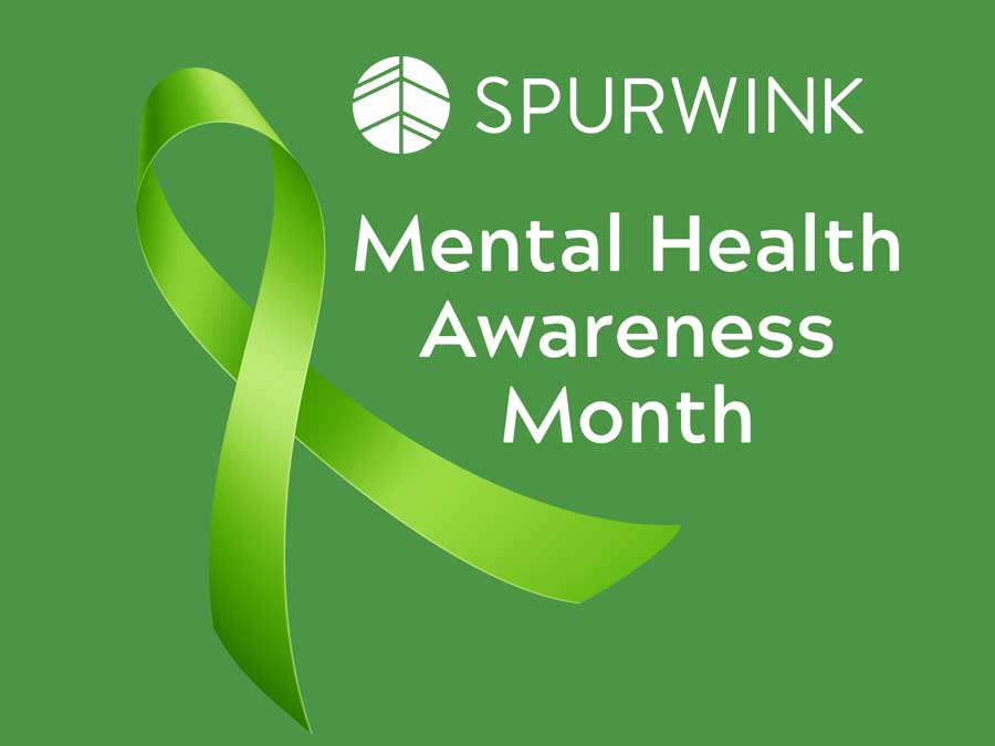 Mental Health Awareness Month with ribbon