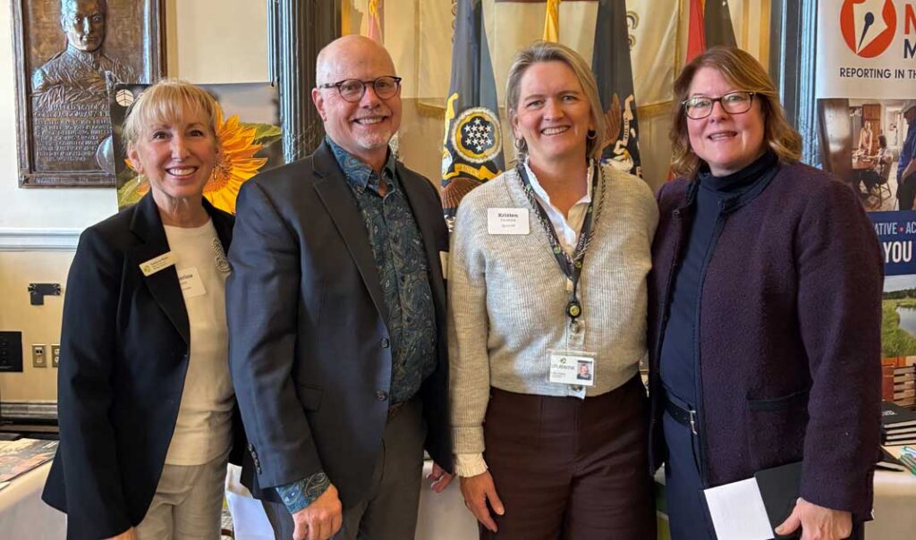 Pictured: Catherine Ryder, Senior Director of Strategic Initiatives, Spurwink; Eric Meyer, President & CEO, Spurwink; Kristen Farnham, VP of Legal Affairs and Advancement, Spurwink; and Senator Teresa S. Pierce.